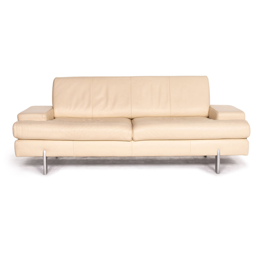 Rolf Benz AK 644 leather sofa cream two-seater function couch #14616