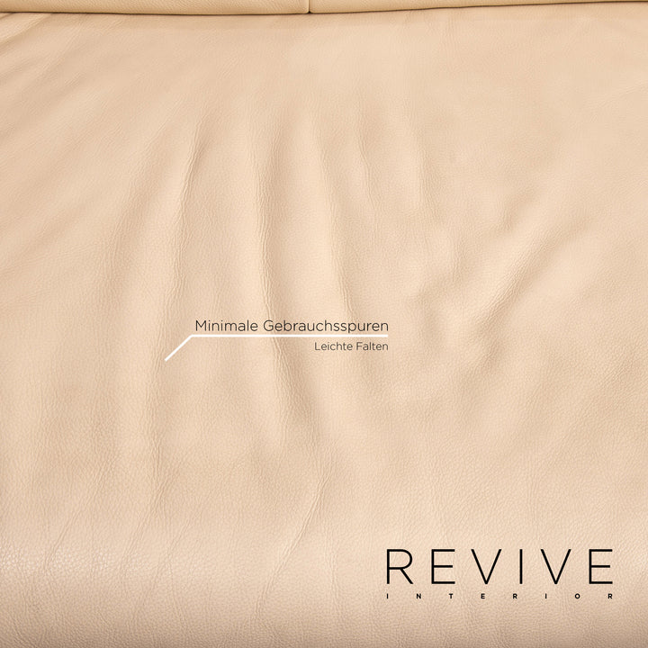 Rolf Benz AK 644 leather sofa cream two-seater function couch #14616