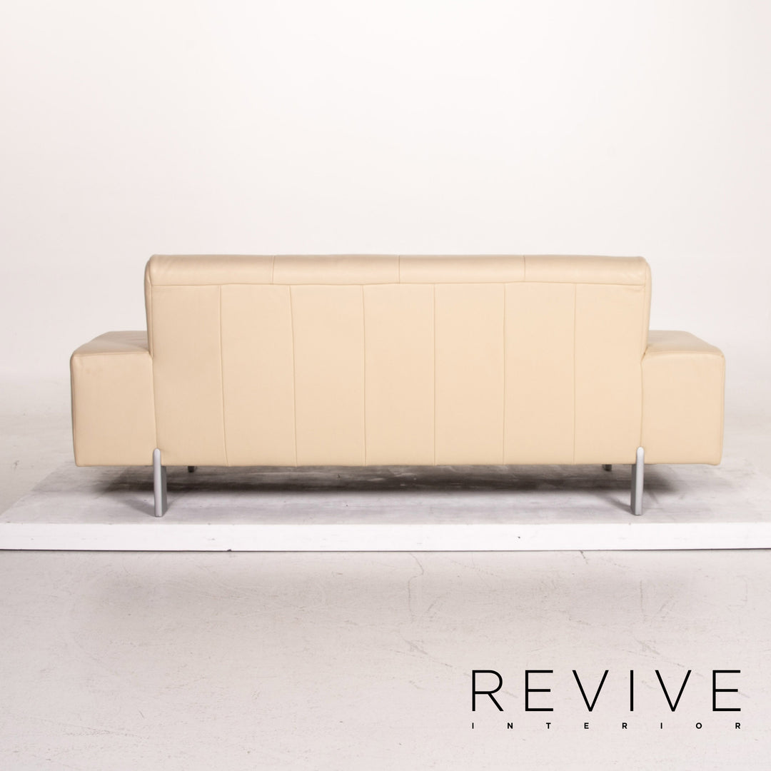 Rolf Benz AK 644 leather sofa cream two-seater function couch #14616
