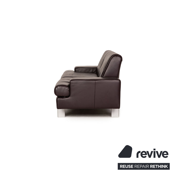 Rolf Benz AK 644 Leder Sofa Garnitur Aubergine 2xZweisitzer Couch