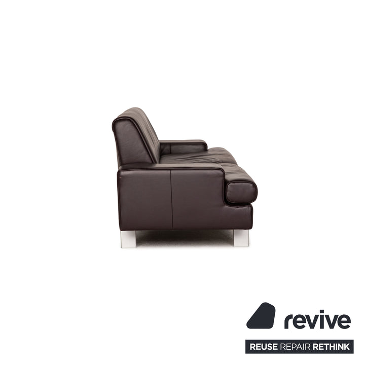 Rolf Benz AK 644 Leder Sofa Garnitur Aubergine 2xZweisitzer Couch