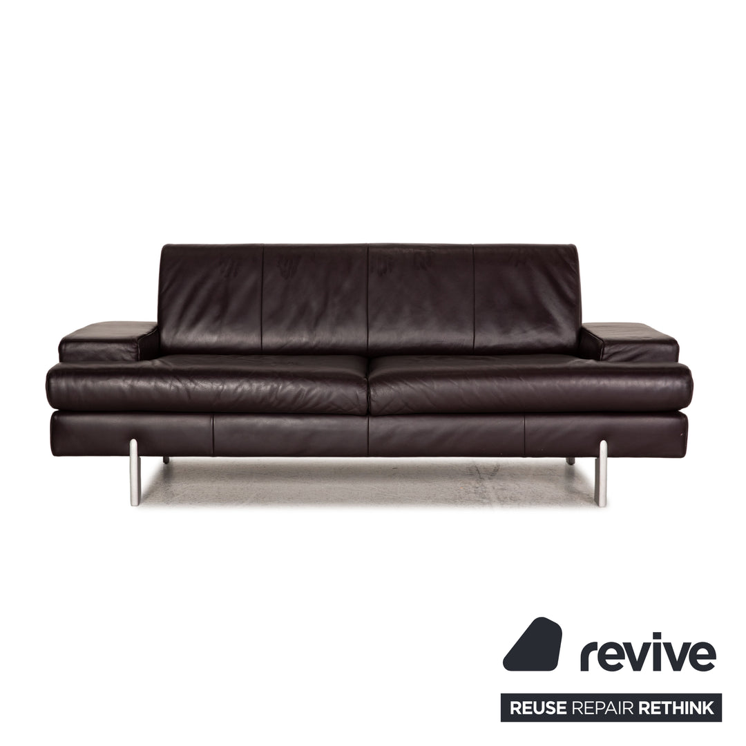 Rolf Benz AK 644 Leder Sofa Garnitur Aubergine 2xZweisitzer Couch