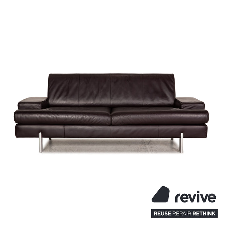 Rolf Benz AK 644 Leder Sofa Garnitur Aubergine 2xZweisitzer Couch