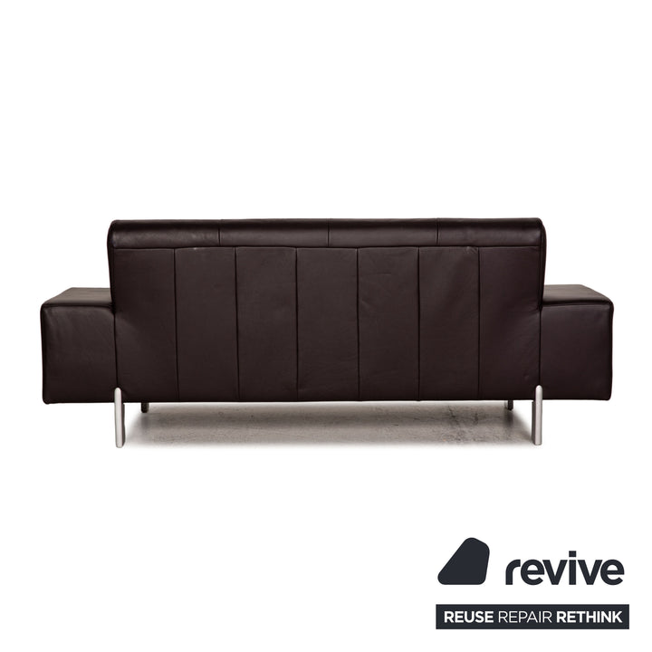 Rolf Benz AK 644 Leder Sofa Garnitur Aubergine 2xZweisitzer Couch