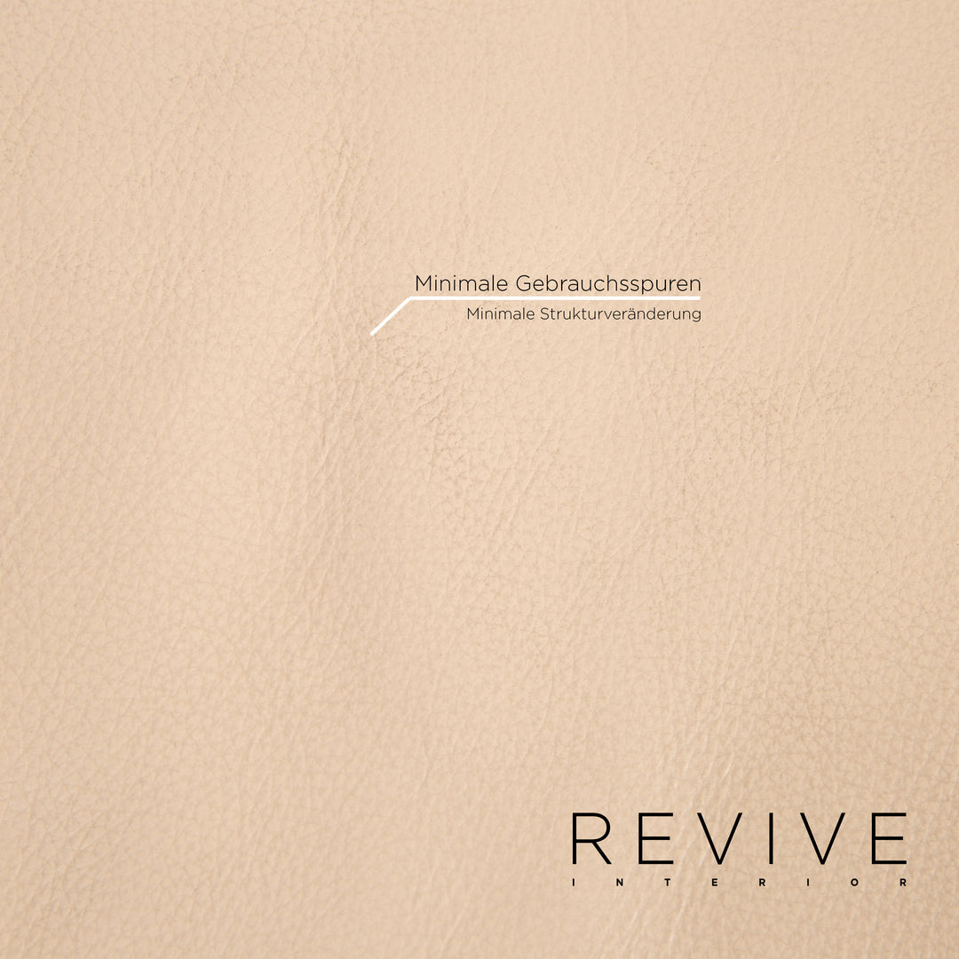 Rolf Benz AK 644 leather sofa set cream 1x two-seater 1x stool #15159