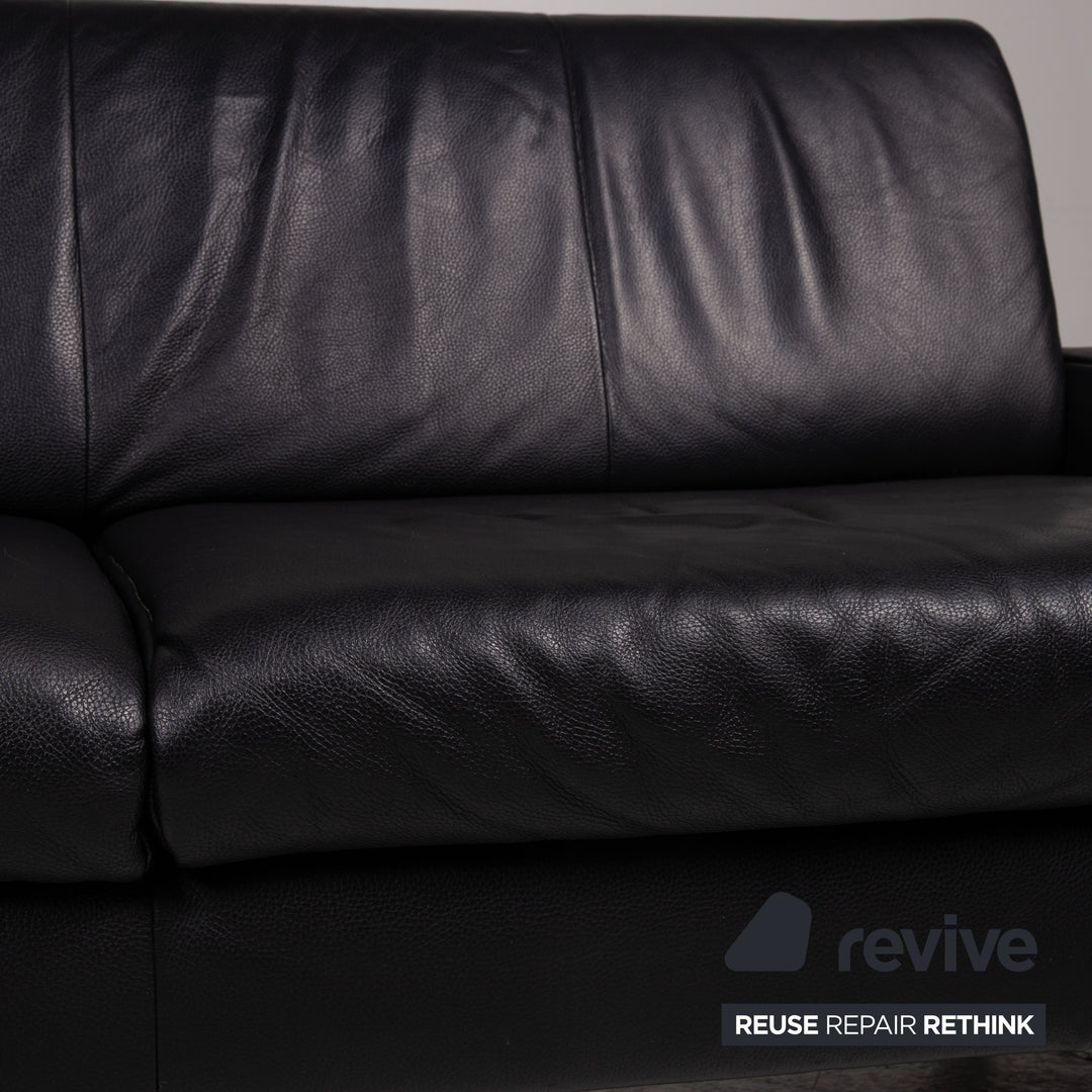 Rolf Benz AK 644 Leder Sofa Schwarz Dreisitzer Couch