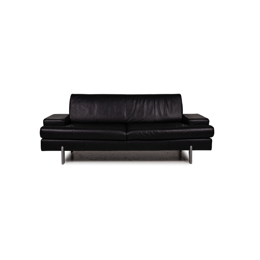 Rolf Benz AK 644 Leder Sofa Schwarz Dreisitzer Couch