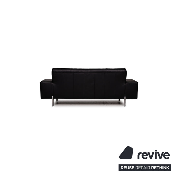Rolf Benz AK 644 Leder Sofa Schwarz Dreisitzer Couch
