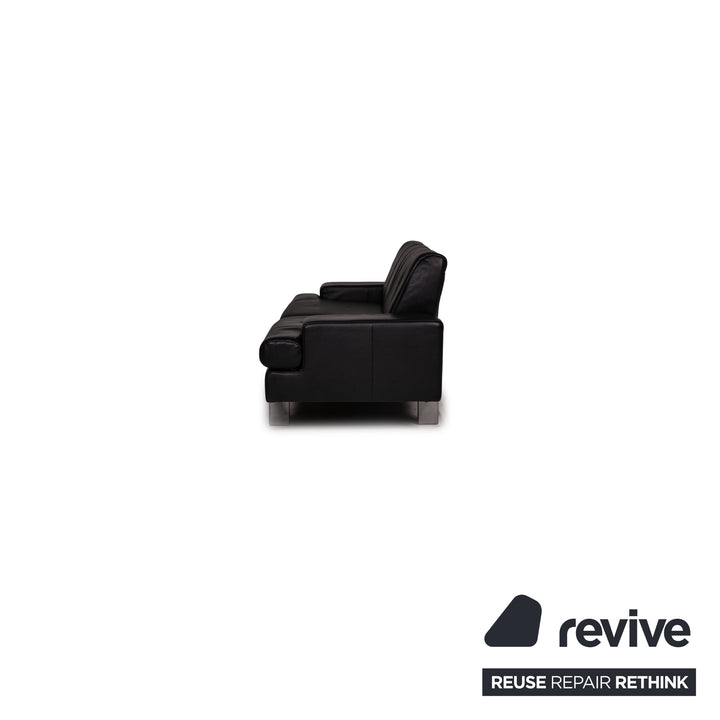 Rolf Benz AK 644 Leder Sofa Schwarz Dreisitzer Couch