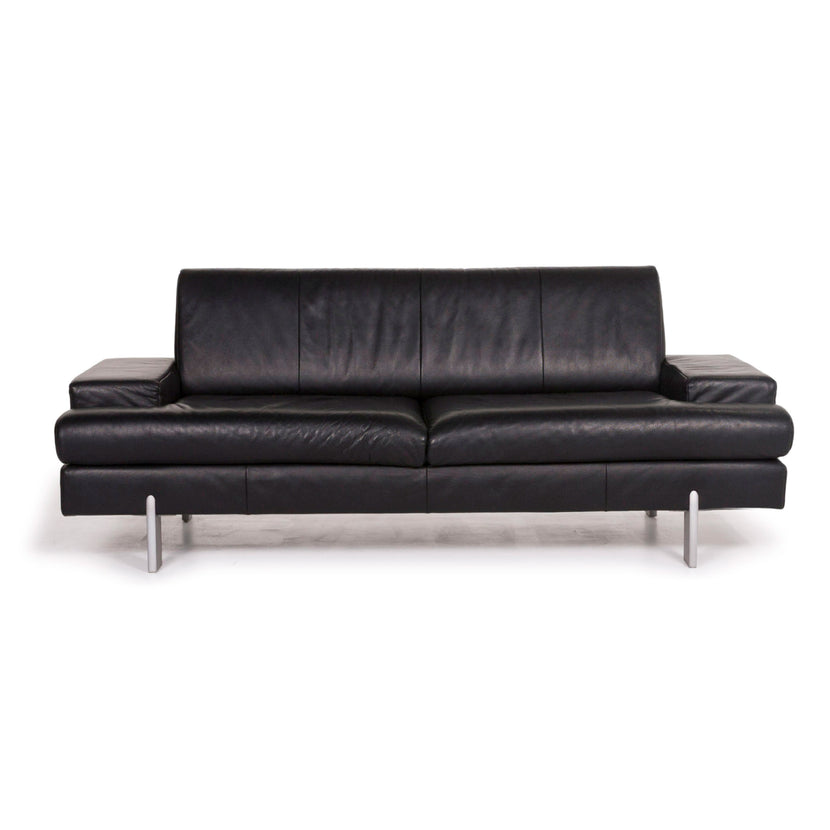 Rolf Benz AK 644 Leder Sofa Schwarz Zweisitzer #12310