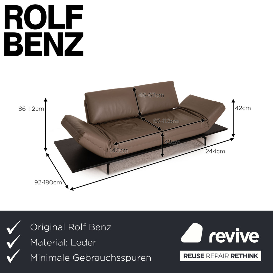 Rolf Benz Aura Leder Sofa Braun Zweisitzer Funktion Couch