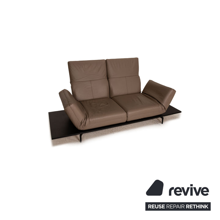 Rolf Benz Aura leather sofa brown two-seater function couch
