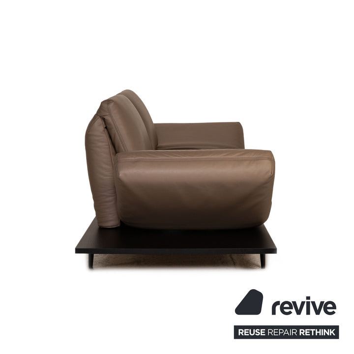 Rolf Benz Aura leather sofa brown two-seater function couch