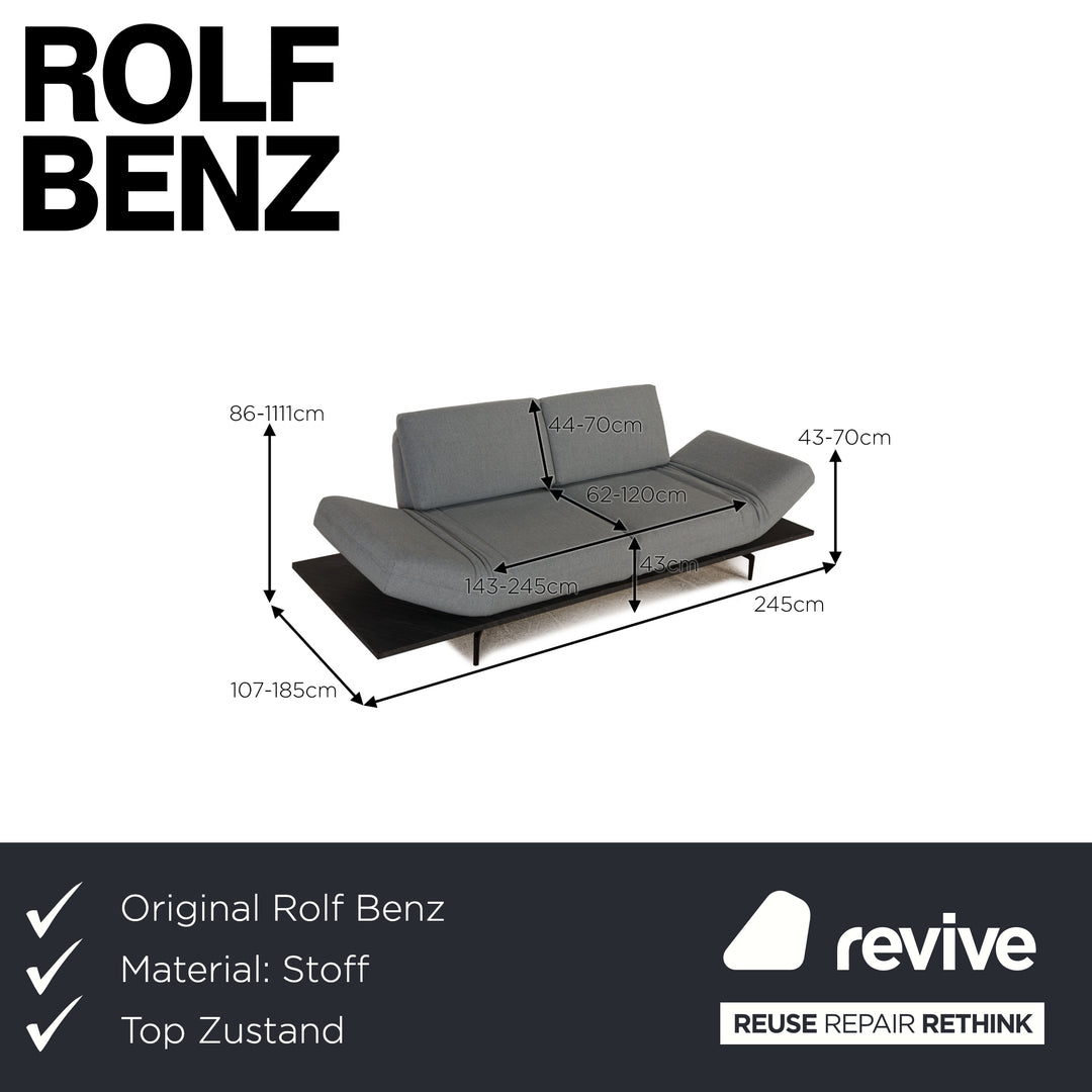 Rolf Benz Aura Stoff Sofa Eisblau Zweisitzer Couch Funktion Relaxfunktion