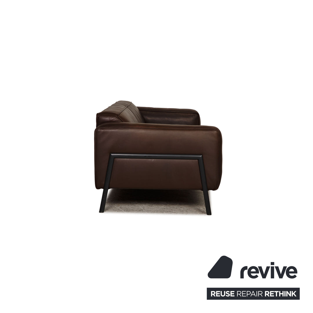 Rolf Benz Bacio Leder Dreisitzer Dunkelbraun Sofa Couch