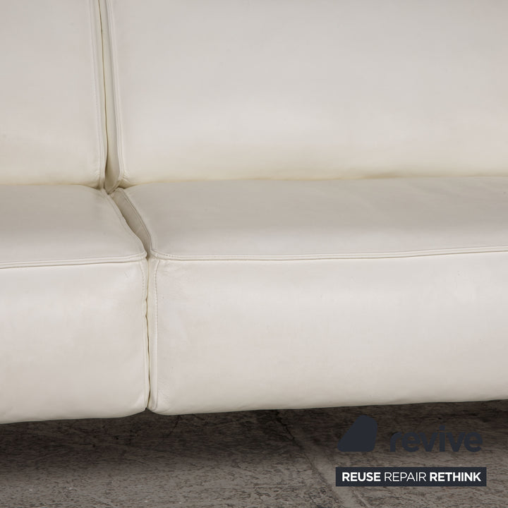 Rolf Benz Bacio leather sofa white three-seater couch