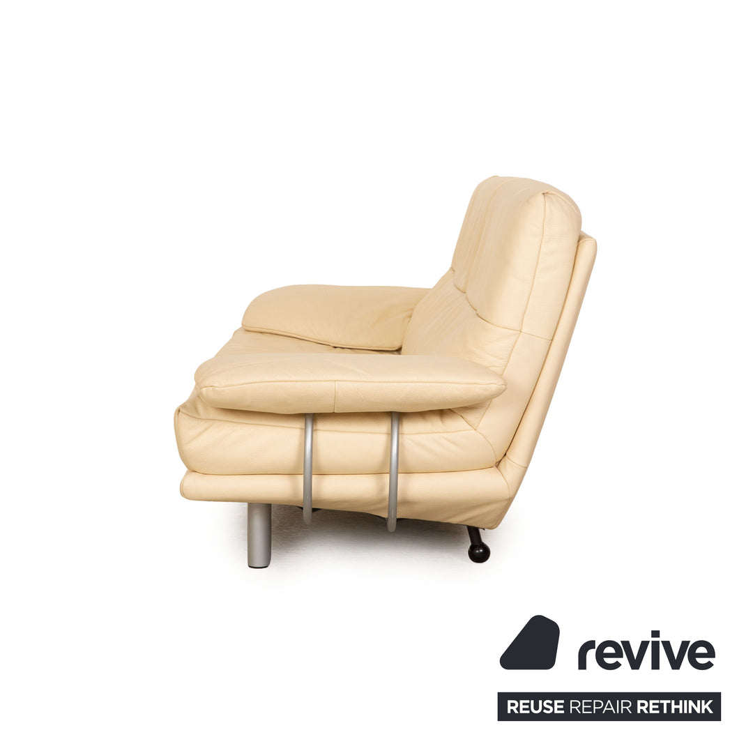 Rolf Benz BMP 418 Leather Three-Seater Beige Sofa Couch