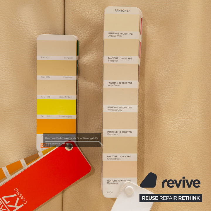 Rolf Benz BMP 418 Leather Three-Seater Beige Sofa Couch