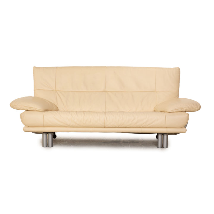 Rolf Benz BMP 418 Leather Three-Seater Beige Sofa Couch
