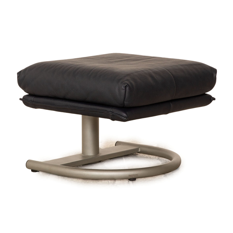 Rolf Benz BMP 418 Leather Stool Dark Blue Blue