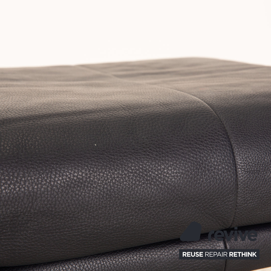 Rolf Benz BMP 418 Leather Stool Dark Blue Blue