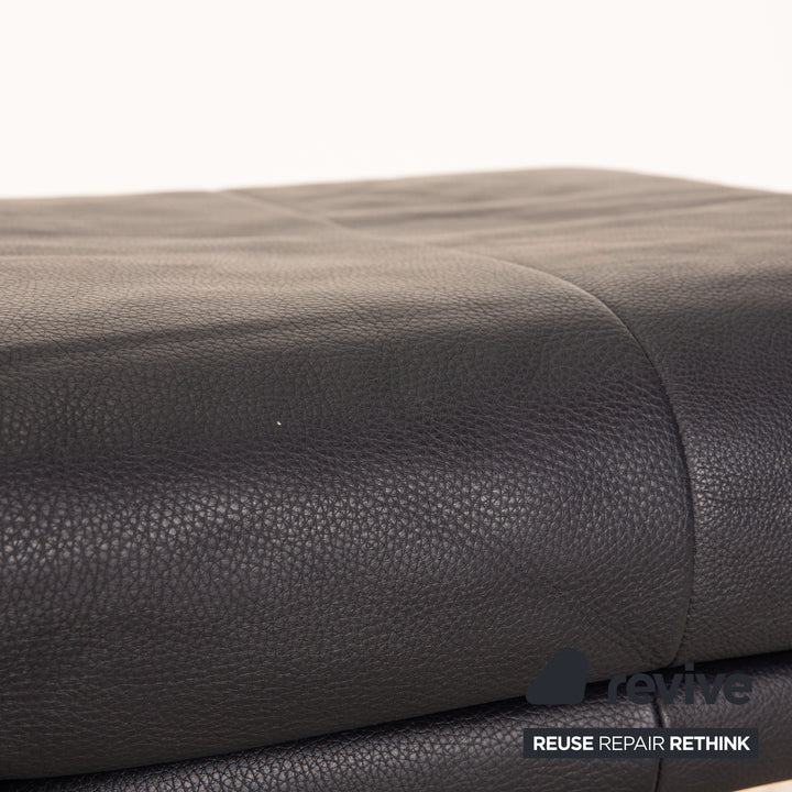 Rolf Benz BMP 418 Leather Stool Dark Blue Blue