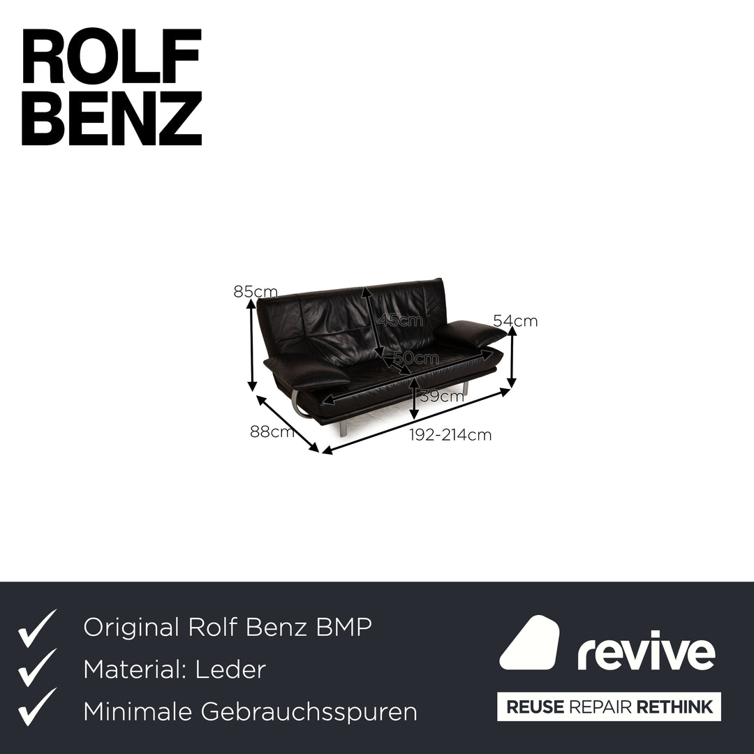 Rolf Benz BMP 418 Leder Schwarz Zweisitzer Sofa Couch Funktion