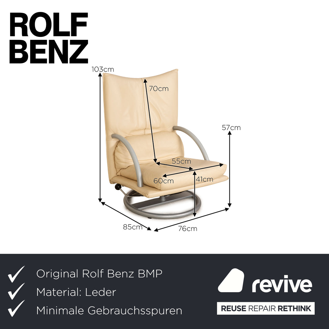 Rolf Benz BMP 418 leather armchair beige