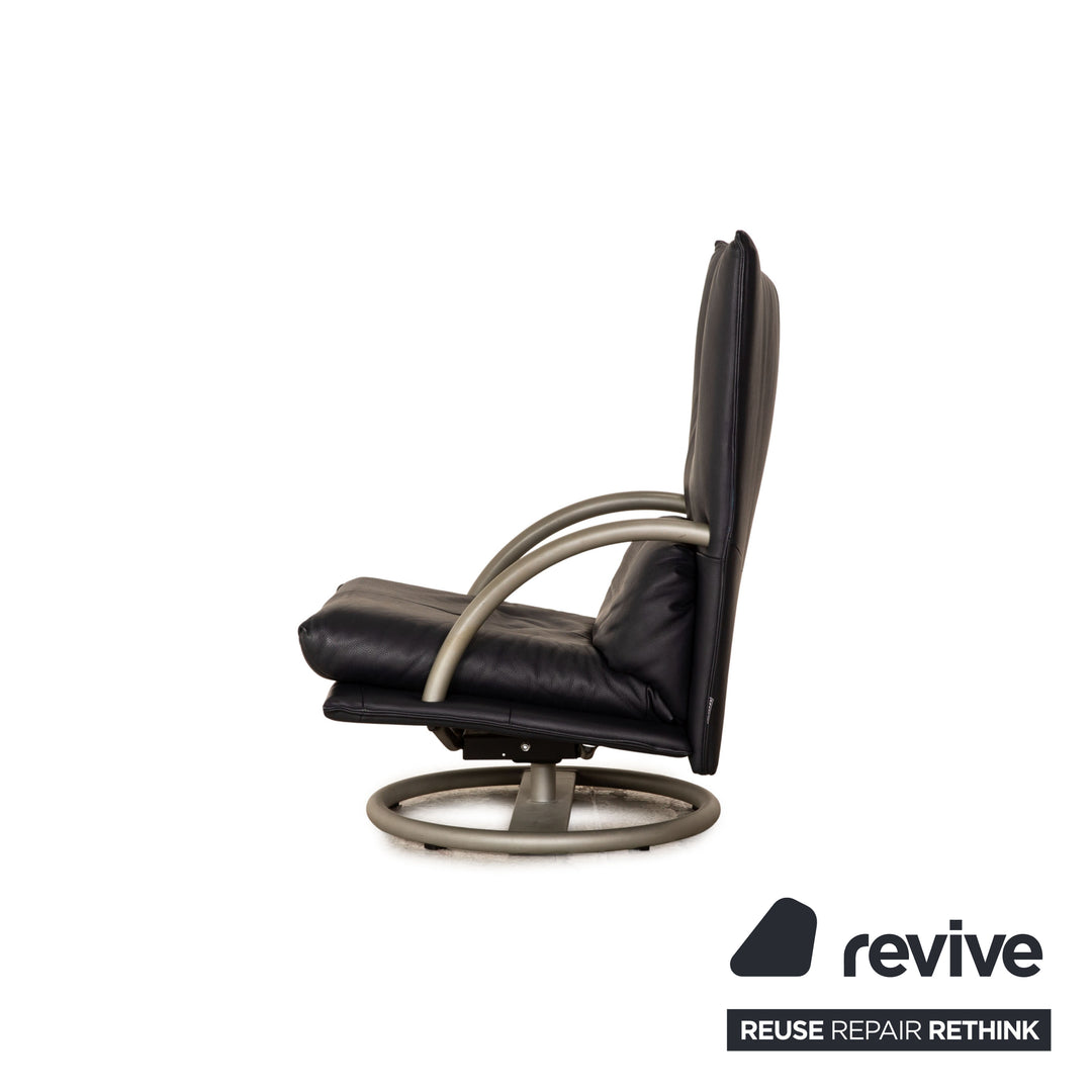 Rolf Benz BMP 418 Leather Armchair Dark Blue Blue