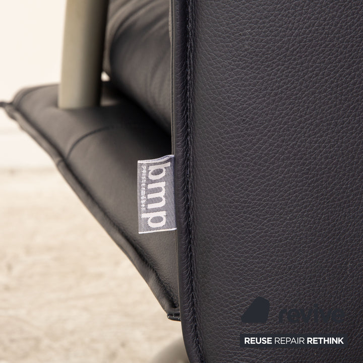 Rolf Benz BMP 418 Leather Armchair Dark Blue Blue