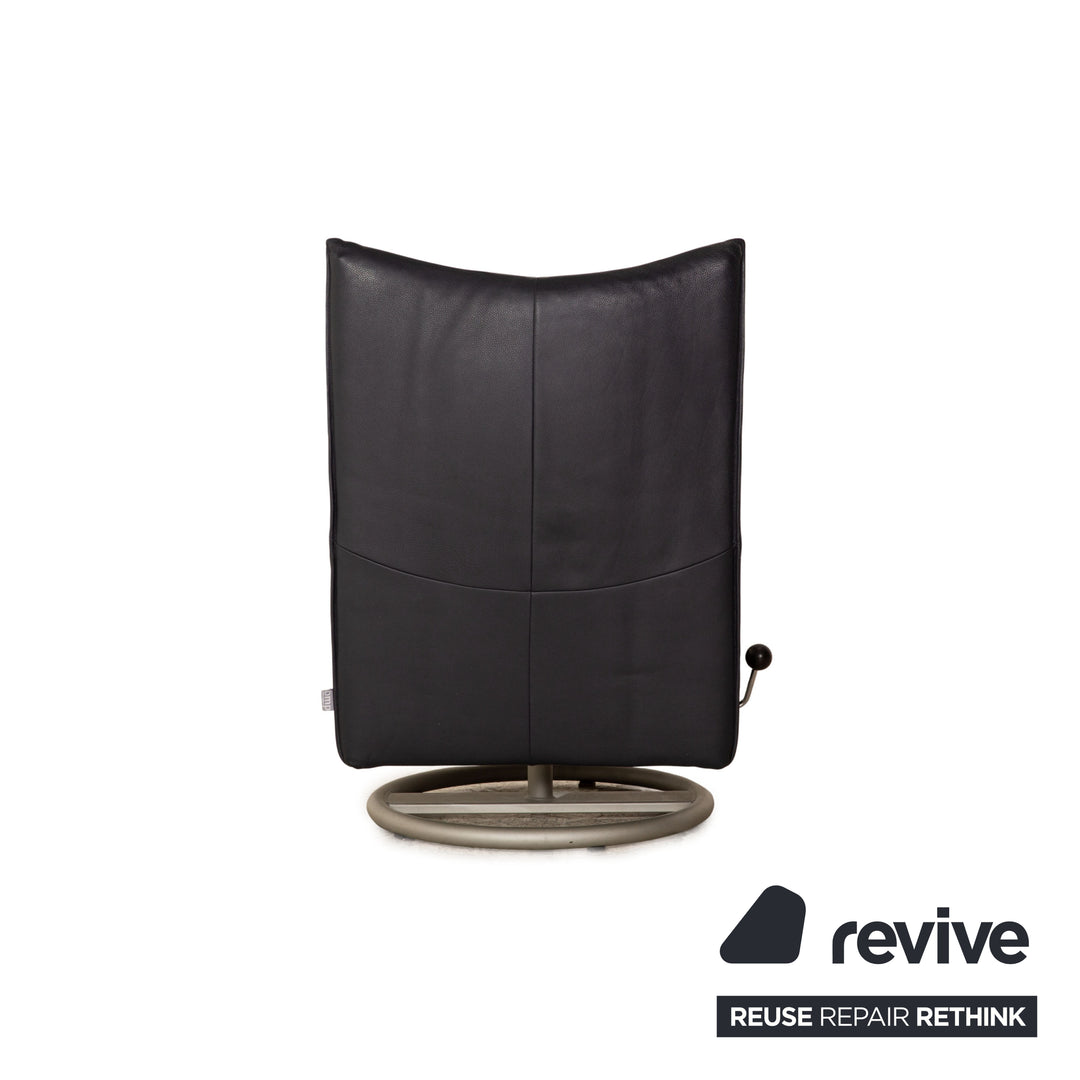 Rolf Benz BMP 418 Leather Armchair Dark Blue Blue