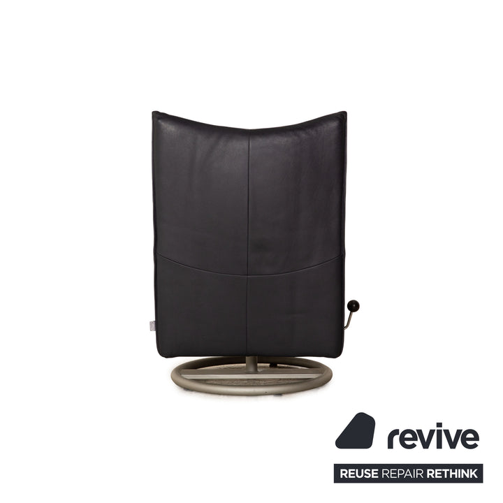 Rolf Benz BMP 418 Leather Armchair Dark Blue Blue