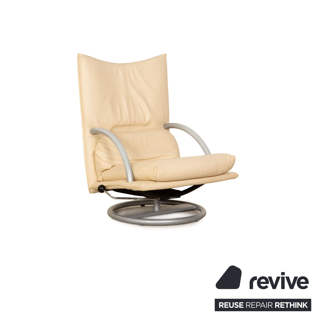 Rolf Benz BMP 418 leather sofa set beige three-seater two-seater armchair stool couch