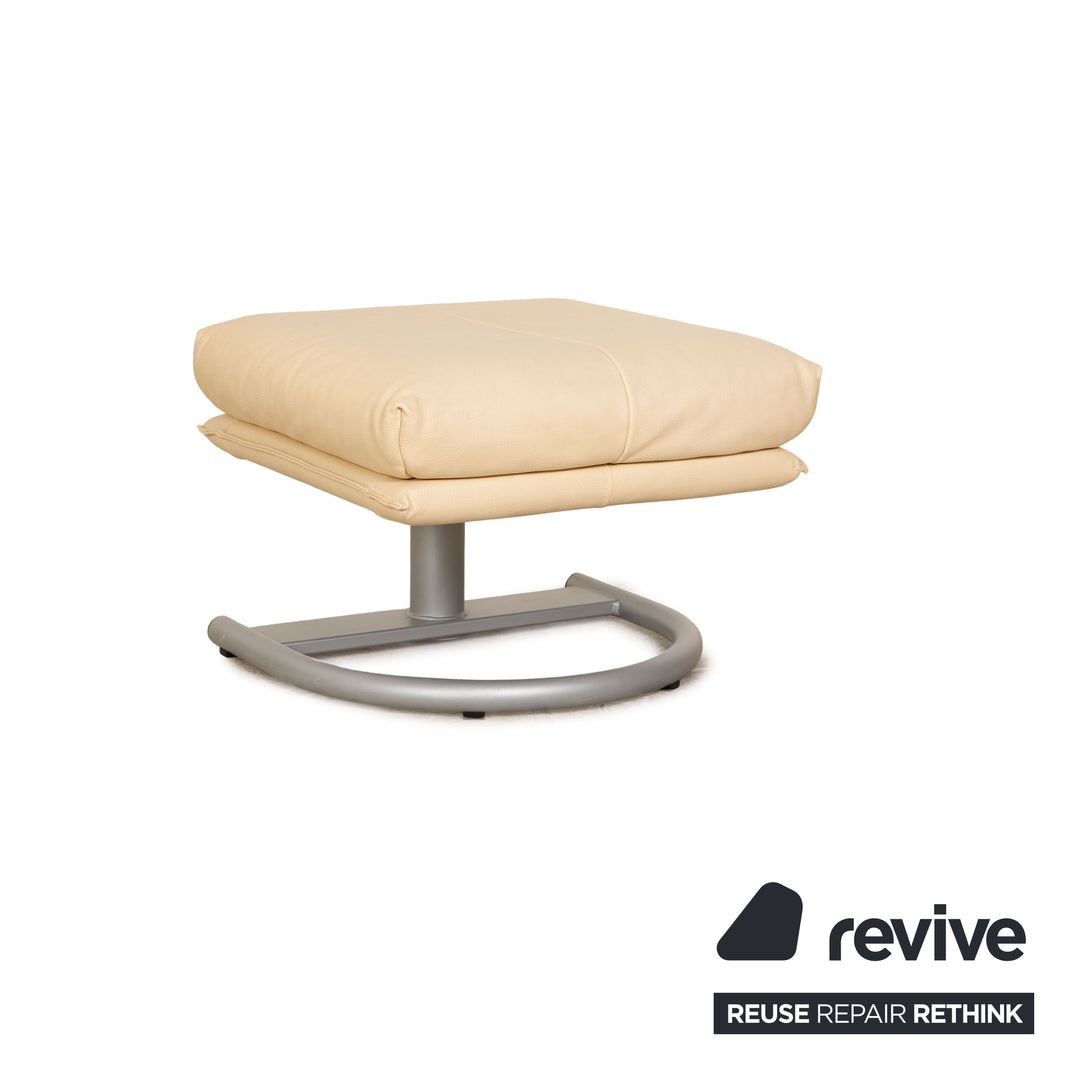 Rolf Benz BMP 418 leather sofa set beige three-seater two-seater armchair stool couch