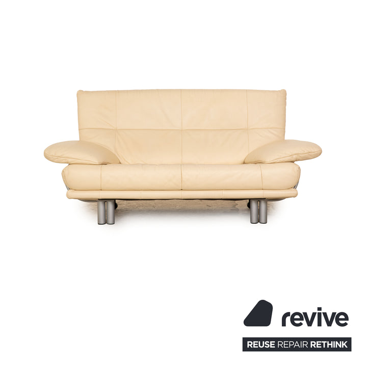 Rolf Benz BMP 418 leather sofa set beige three-seater two-seater armchair stool couch