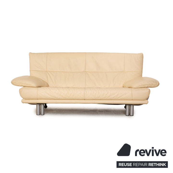 Rolf Benz BMP 418 leather sofa set beige three-seater two-seater armchair stool couch