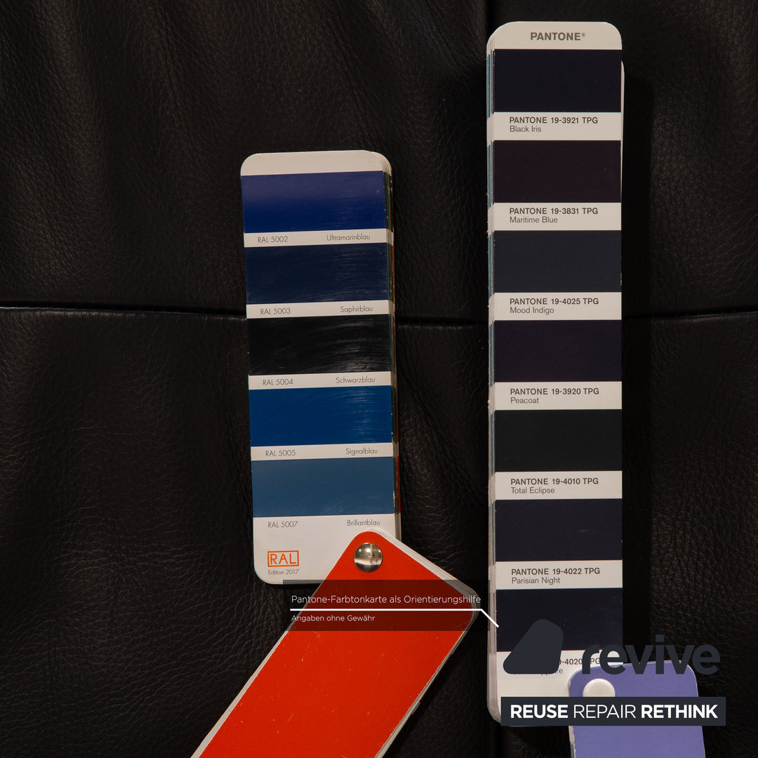 Rolf Benz BMP 418 leather two-seater blue dark blue sofa couch