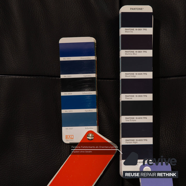 Rolf Benz BMP 418 leather two-seater blue dark blue sofa couch