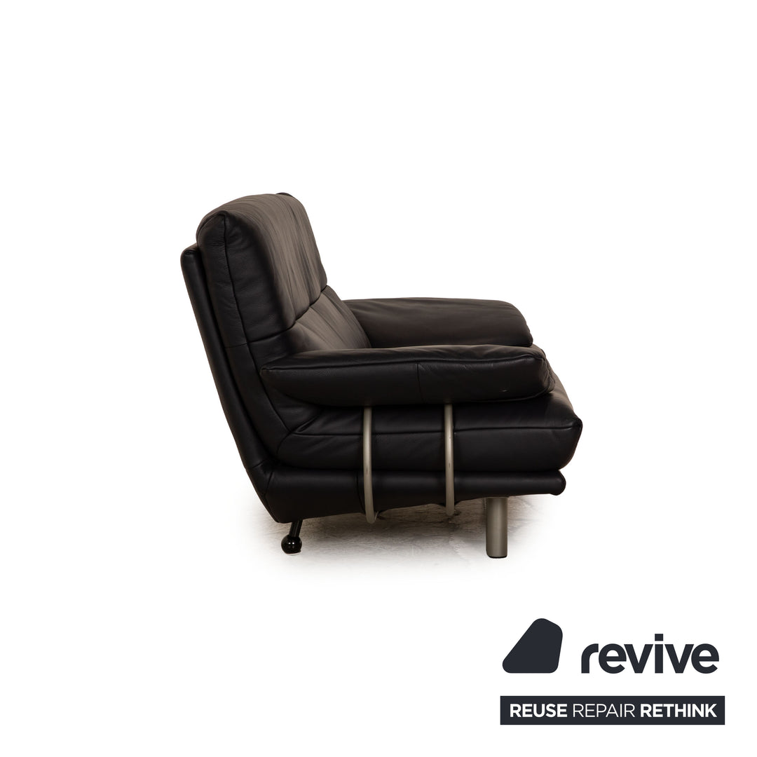 Rolf Benz BMP 418 leather two-seater blue dark blue sofa couch