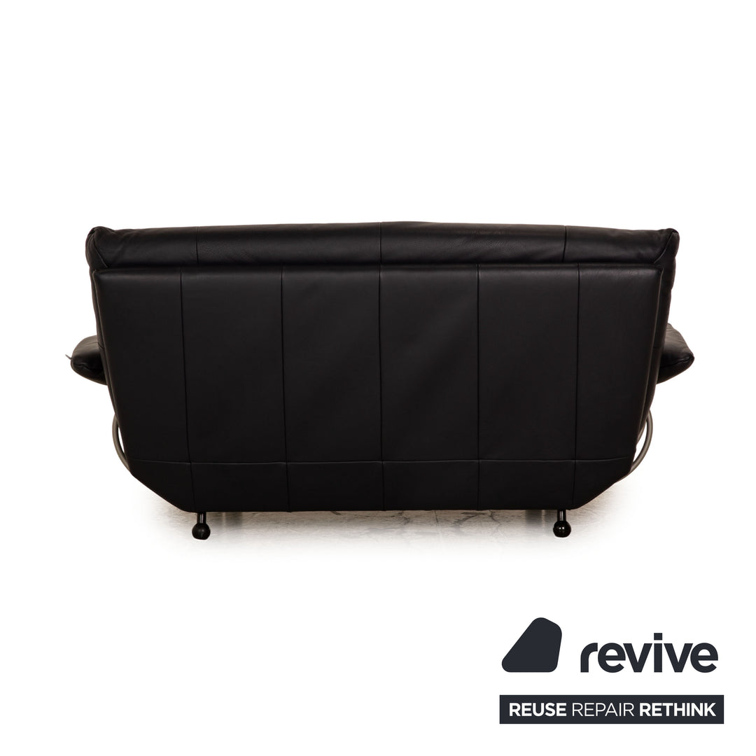 Rolf Benz BMP 418 leather two-seater blue dark blue sofa couch