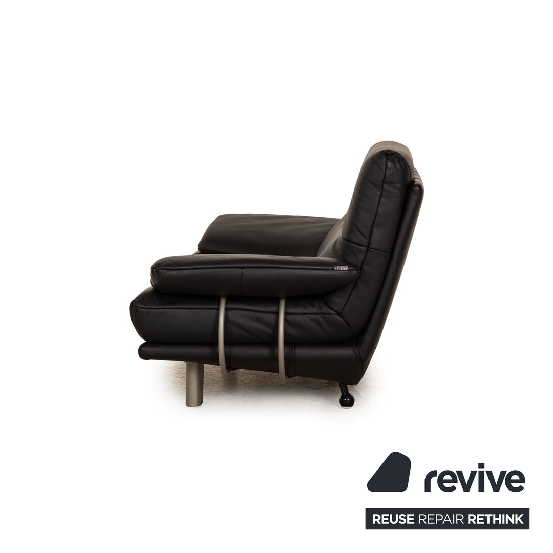 Rolf Benz BMP 418 leather two-seater blue dark blue sofa couch