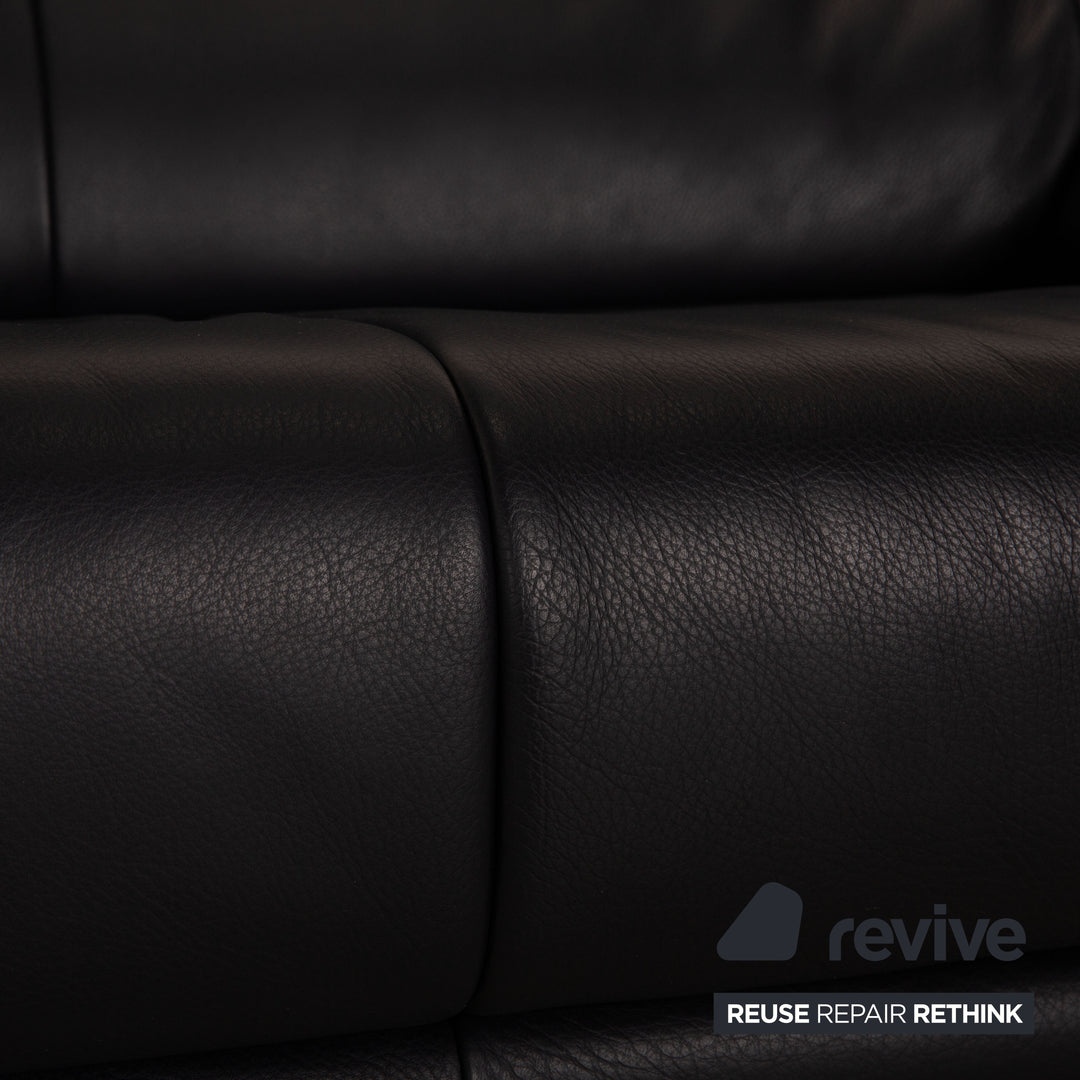 Rolf Benz BMP 418 leather two-seater blue dark blue sofa couch