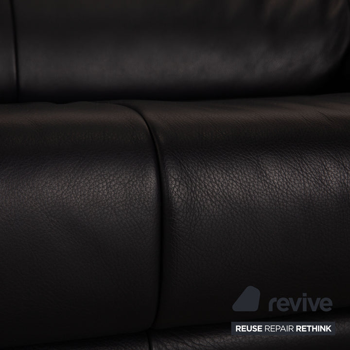 Rolf Benz BMP 418 leather two-seater blue dark blue sofa couch