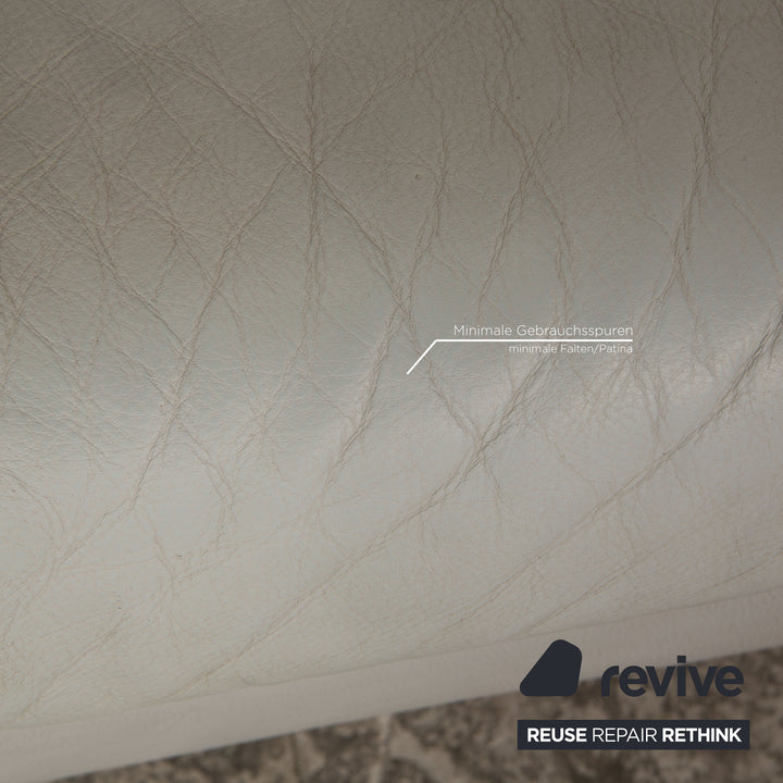 Rolf Benz BMP 650 leather three-seater ice blue sofa couch