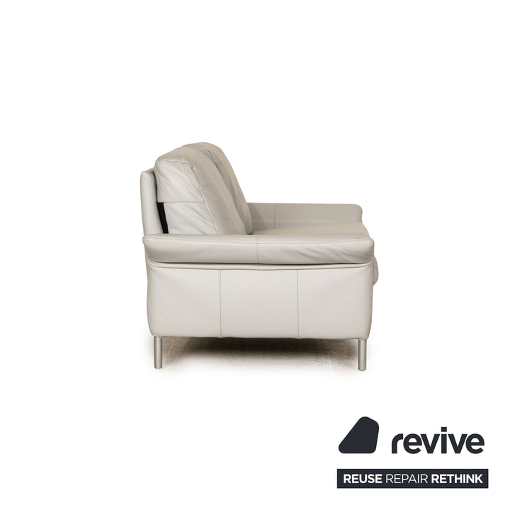 Rolf Benz BMP 650 leather sofa set ice blue three-seater two-seater couch