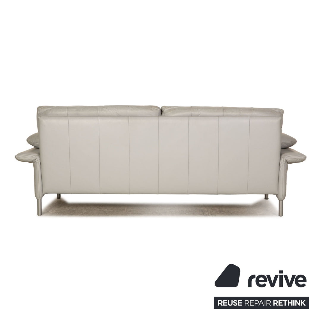 Rolf Benz BMP 650 leather sofa set ice blue three-seater two-seater couch