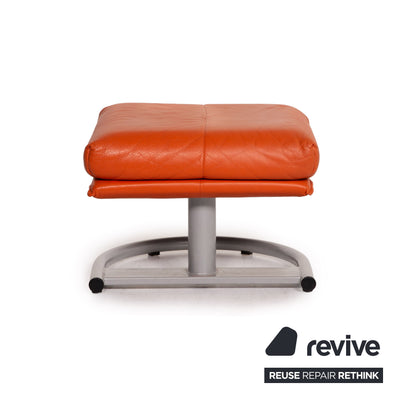 Rolf Benz BMP Leder Hocker Orange Terrakotta Ottoman