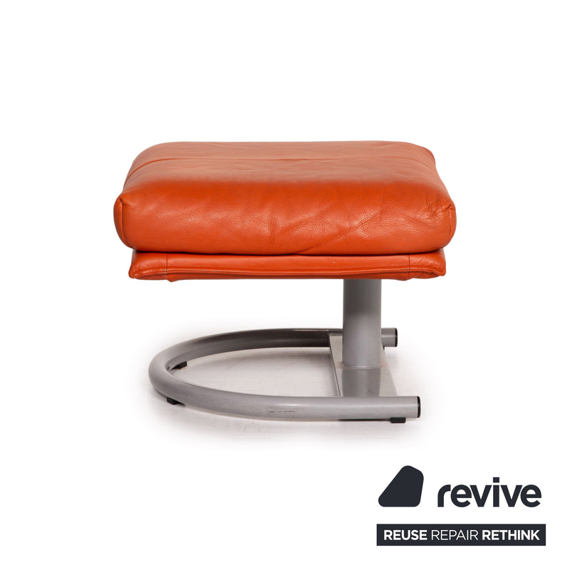 Rolf Benz BMP Leder Hocker Orange Terrakotta Ottoman