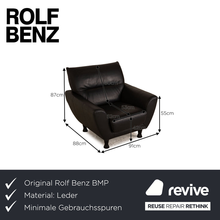 Rolf Benz BMP Leather Armchair Black