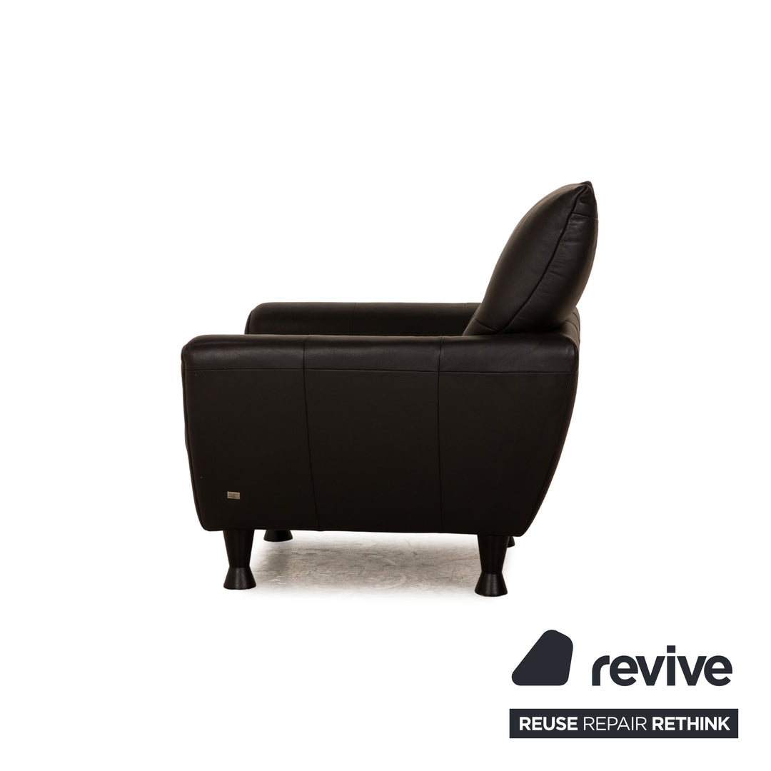 Rolf Benz BMP Leather Armchair Black